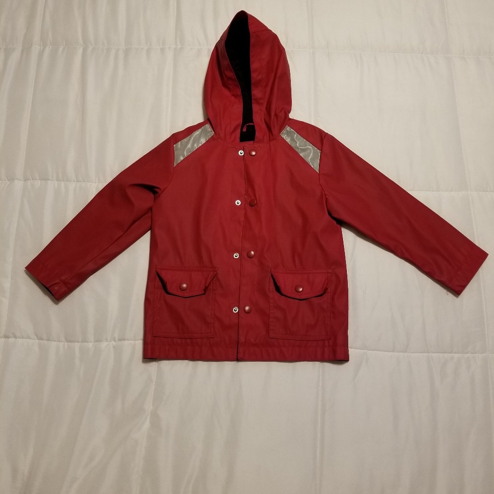 Wonder Kids Boys Red and Gray Raincoat Size 4T